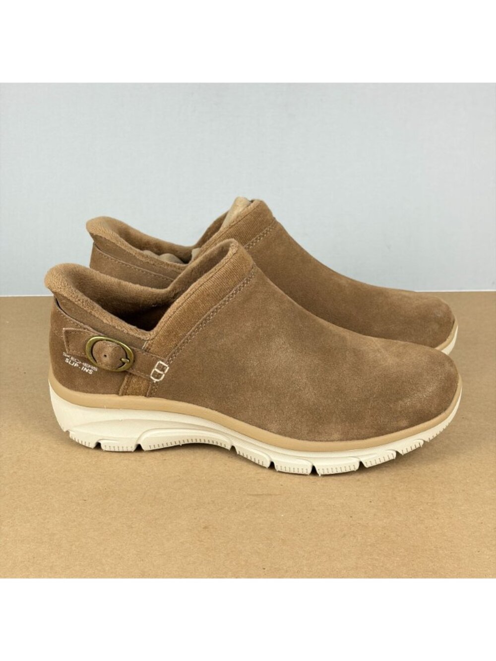 Skechers Slip-Ins Easy Going Modern Time Suede Shoes Womens 10 Tan Slip On - Picture 3 of 10
